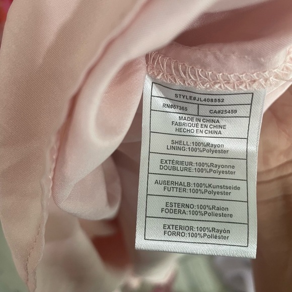 Betsey Johnson Sunset Floral Faux Wrap Dress Pink Yarrow Sz 2 Ruffle V-Neck NWOT - Picture 5 of 12